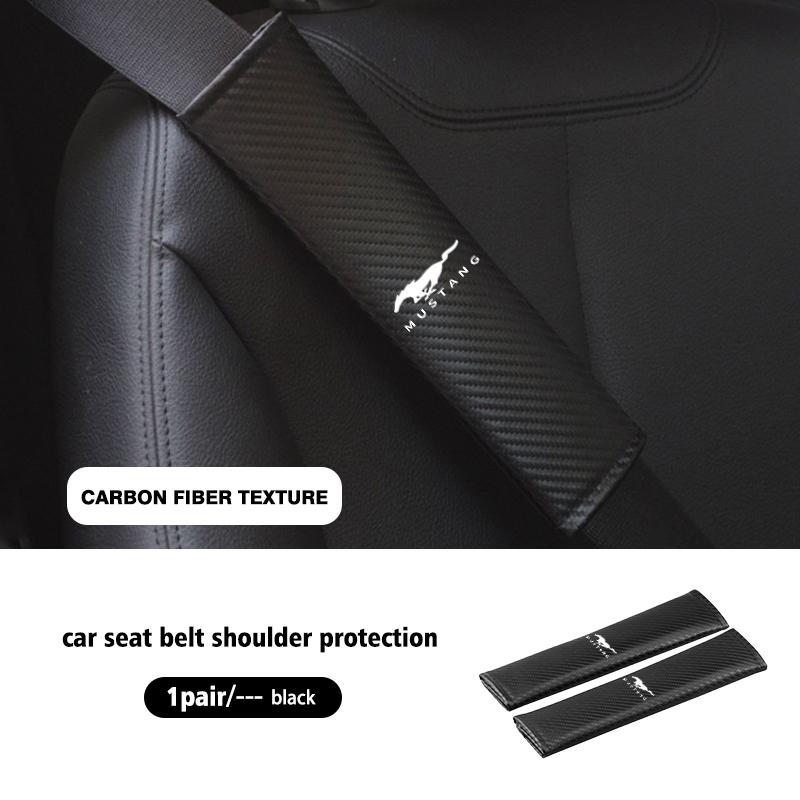 VEDB9 For Ford Leather Car Seat Belt Shoulder Cover Litchi Texture Comfort Pad Fiesta Ranger Mondeo Escape Ecosport Fusion Explorer
