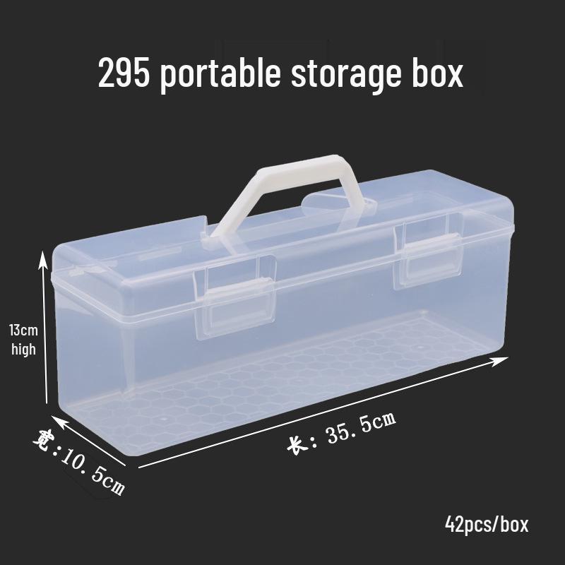 235 Art Calligraphy Tool Box - Portable Plastic Storage for Large and Small Brushes