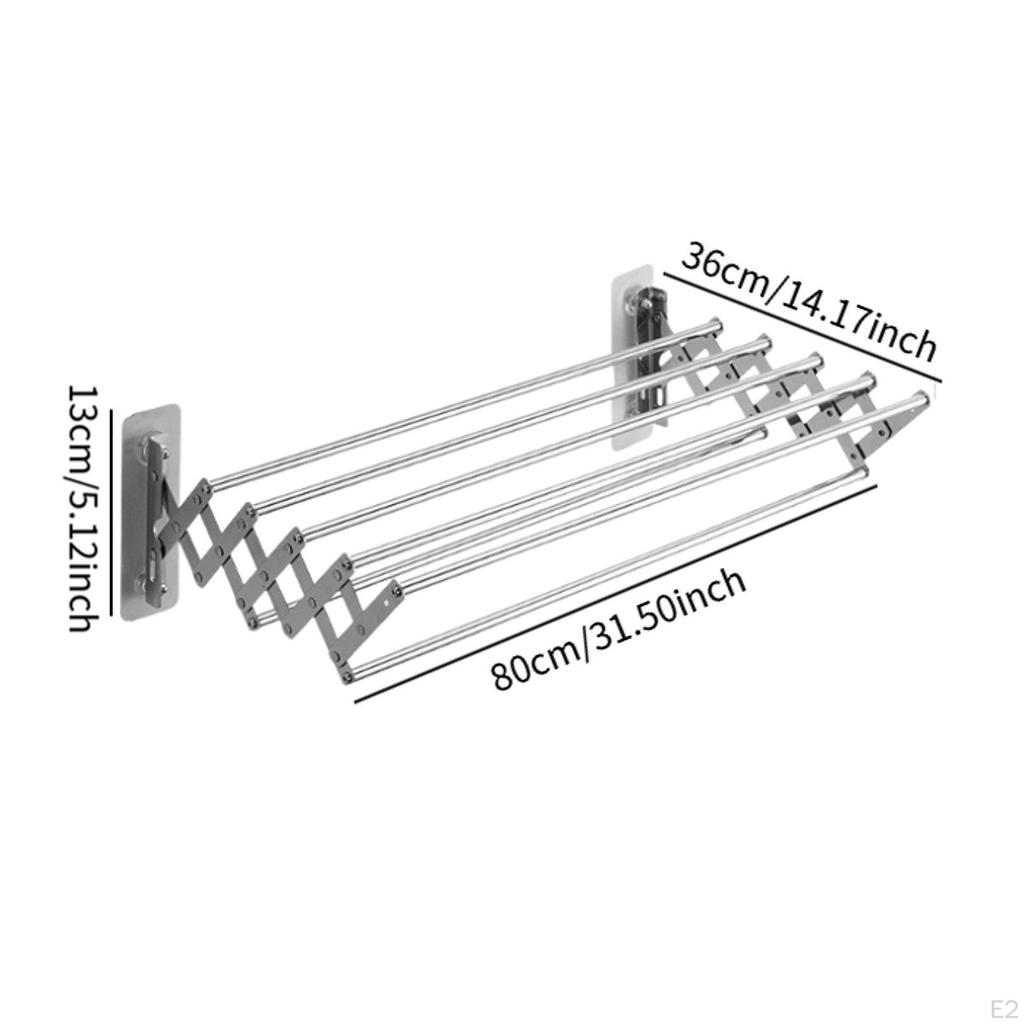 Folding Clothes Drying Rack Pool Towels Retractable Clothesline Laundry