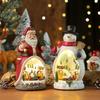Christmas Cabin Figurine Musical Box Light Christmas Ornaments Decorations Music Box Battery-operated New Year's Night Light