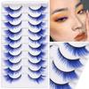 Bunte gefälschte Wimpern Halloween Make-up-Produkte Blau Rot Rosa falsche Wimpern Verlängerung farbige Wimpern Augen Make-up Cosplay