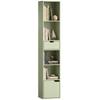 6-Tier Bookcase SlimDrawer Door 30 X 24 X 158 Cm Green