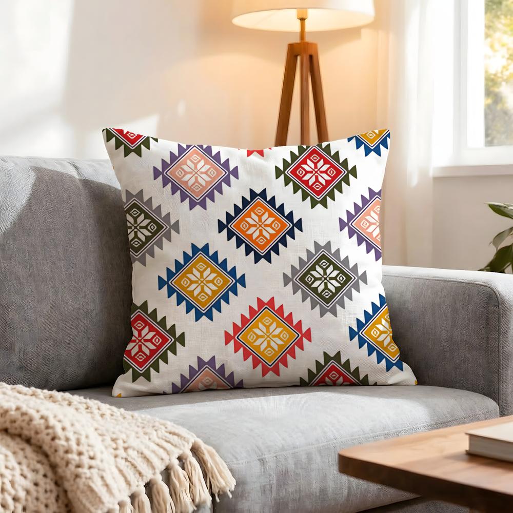 Pattern Ikat Pattern Cushion Cover 1Pcs Decorative Covers Soft Cushion Case For Sofa Couch Decor 40X40 45X45 Pillowcases