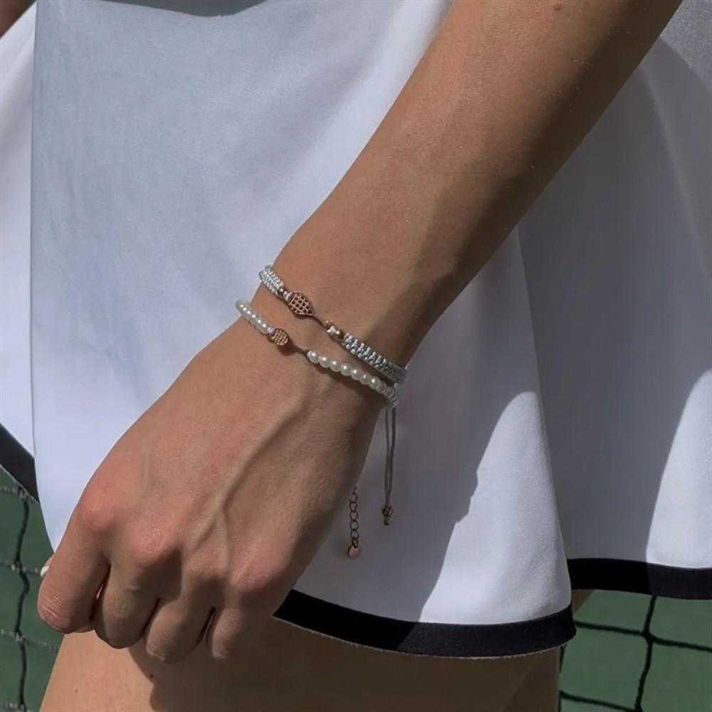 Handwoven Racket Charm Bracelet Adjustable Rope Chain Hand Chain Jewelry Gift