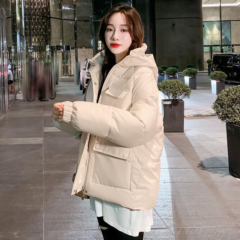 Chaqueta acolchada de algodón holgada de invierno para mujer, parka con capucha cálida de gran tamaño, abrigo impermeable