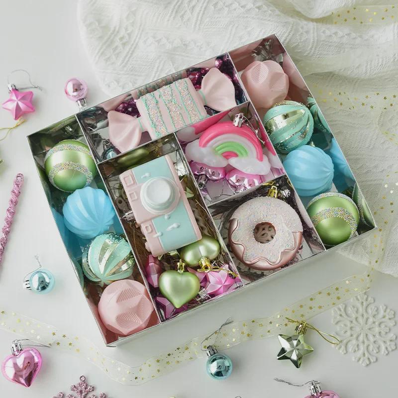 Macaron Color Cross-Border Christmas Ornaments: Unique Christmas Tree Hanging Baubles and Pendants