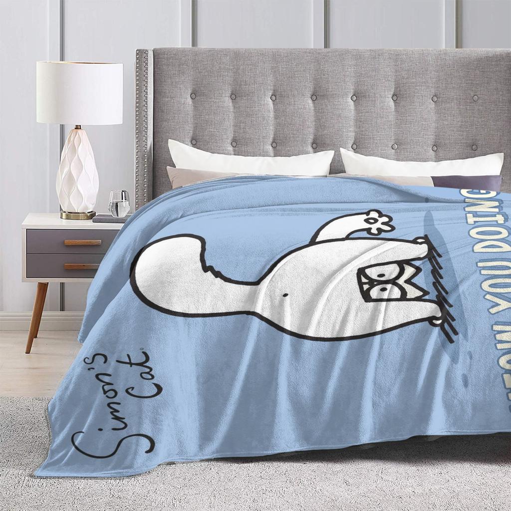 Simons Cartoon Cat Cats  Blanket Lightweight Thin Fleece Comfort Present  Throw Blankets Rug Piece