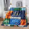 21st Birthday Celebration Blanket Soft Warm Cozy Suitable for Seaside Couch Chair for All Seasons Digital Print