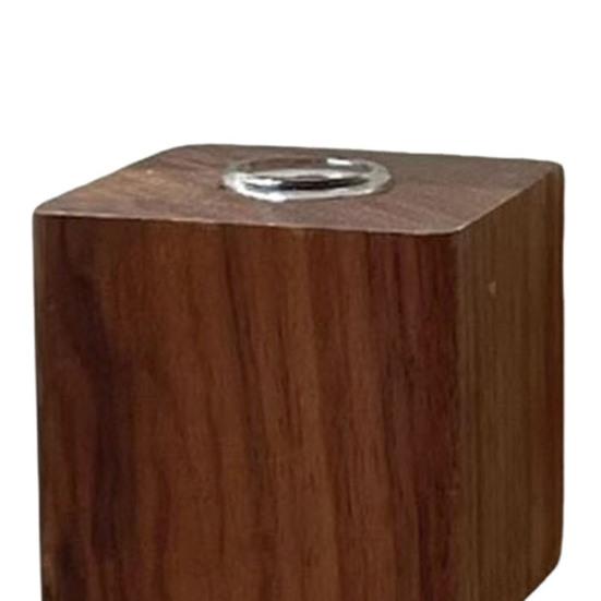 Wooden Refrigerator Magnet with Test Tube Mini Vase Flowers Plants Holder Fridge Magnet Home Office Kitchen Locker