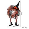 Halloween Door Wreath Decor With Orange Skulls Horror Party Hanging Ornament Home Entrance