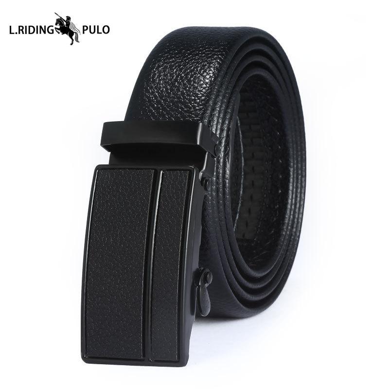 Pánský kožený opasek s automatickou sponou, business, korejský styl, kreativní, ležérní, všestranný, odolný proti opotřebení, dárkový opasek