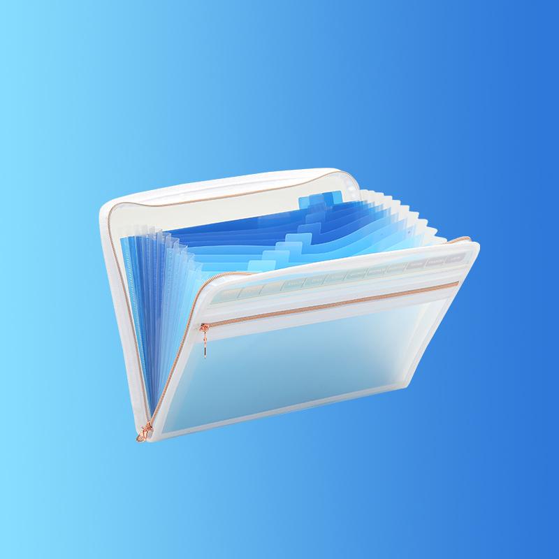

Органайзер для расширяющейся папки с 13 карманами и передним прозрачным карманом, органайзер для файлов аккордеон на молнии, формат бумаги Letter синий