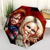 1 PC Automatic Folding Umbrella - Chucky Pattern Portable Foldable Design With 8 Ribs Christmas Birthday Gifts