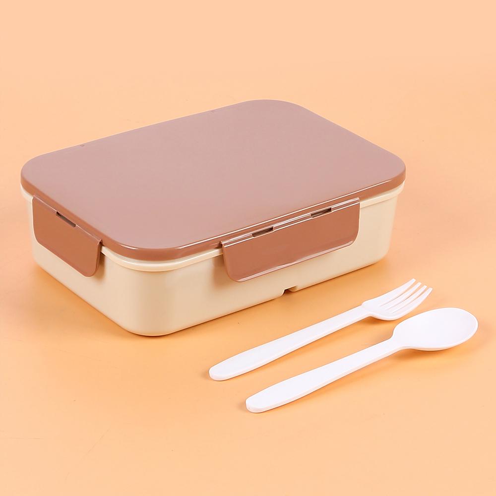 

Ланч-бокс Безопасный для микроволновой печи Портативный Отделения Контейнер для еды с приборами Герметичный Нескользящий