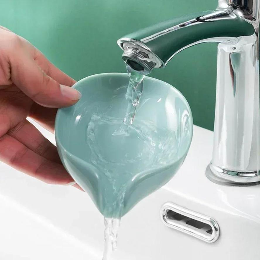 Bathroom Creative Leaf-shaped Soap Box Drain Soap Rack Box Shower Fixed Soap Rack Sponge Storage Tray Soap Dish Home Gadgets