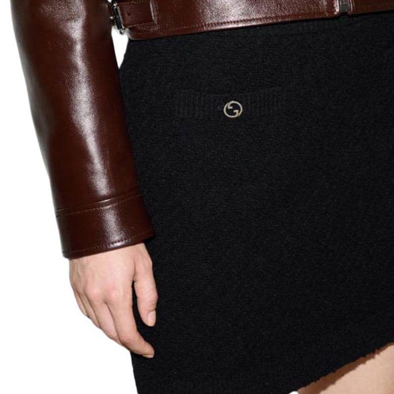 GUCCI Interlocking G Buttoned Knit Mini Skirt 797893-XKD8E-1000