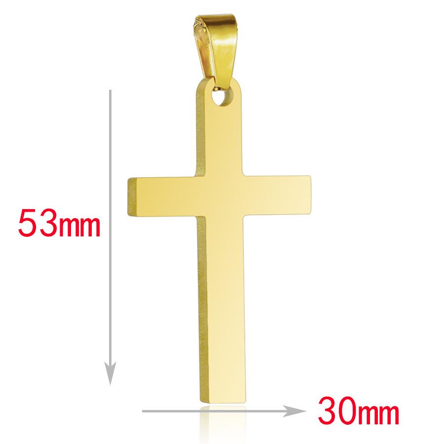 Gold Electroplated Stainless Steel Cross Necklace for Men and Women - Trendy European & American Fashion Accessory