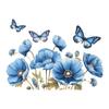Fun-c12 Bemalte Romantische Blaue Blumen Schmetterling Schlafzimmer Wohnzimmer Hintergrund Layout Wandaufkleber