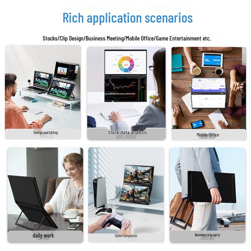 14" Esports Gaming Monitor, 1200P, Metal Shell, Single-Line Power, PS5 Extended Display