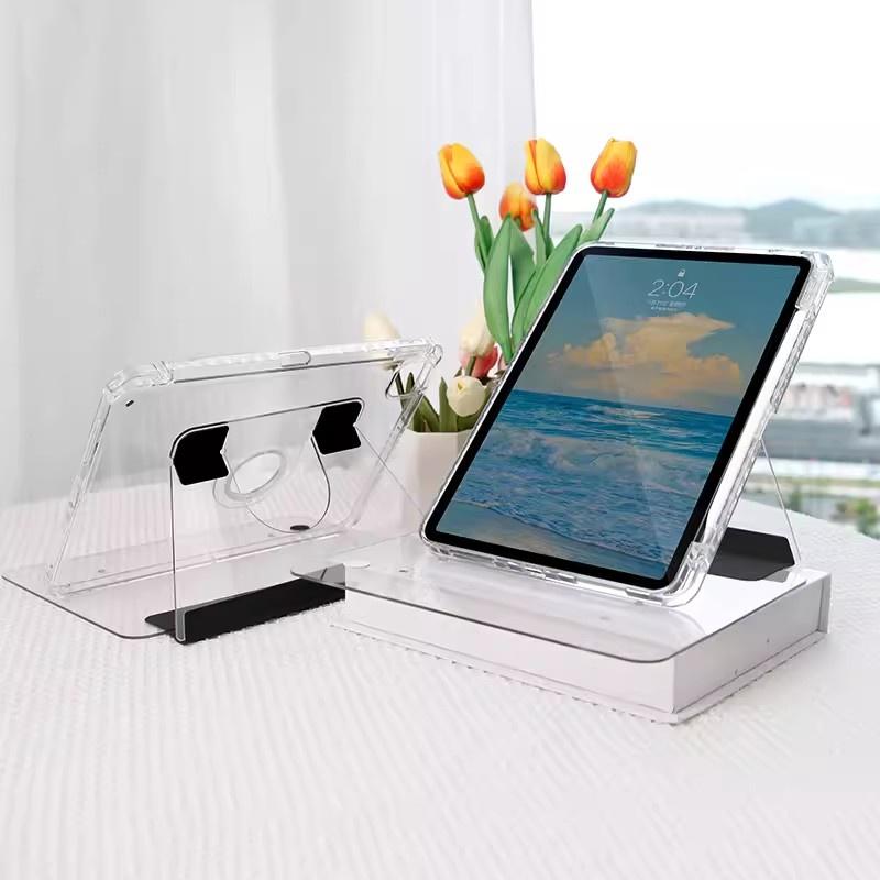 Průhledný křišťálově čistý akrylový otočný obal pro iPad Pro 11 Air 5 Air 4 10.9 10.2 9. 8. 7. Air 3 Pro 10.5 se slotem pro pero