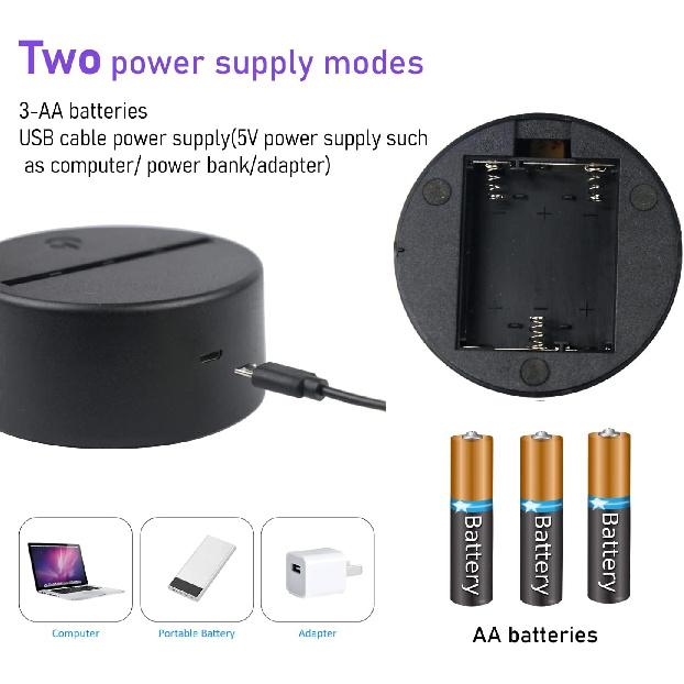 VANSIHO16 Colors 3D LED Night Light Base fit for DIY 3D Illusion Pattern on Acrylic Blanks,6sets 3D Night lamp Base with Remote Control USB Cable for