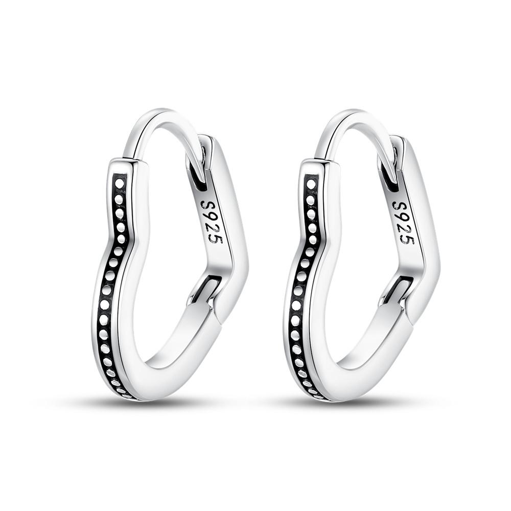 925 Sterling Silver Sweet Lovely Love Heart Series Jewelry Fashion Zircon Circle Hoop Earrings for Women Jewelry Gift Accessory
