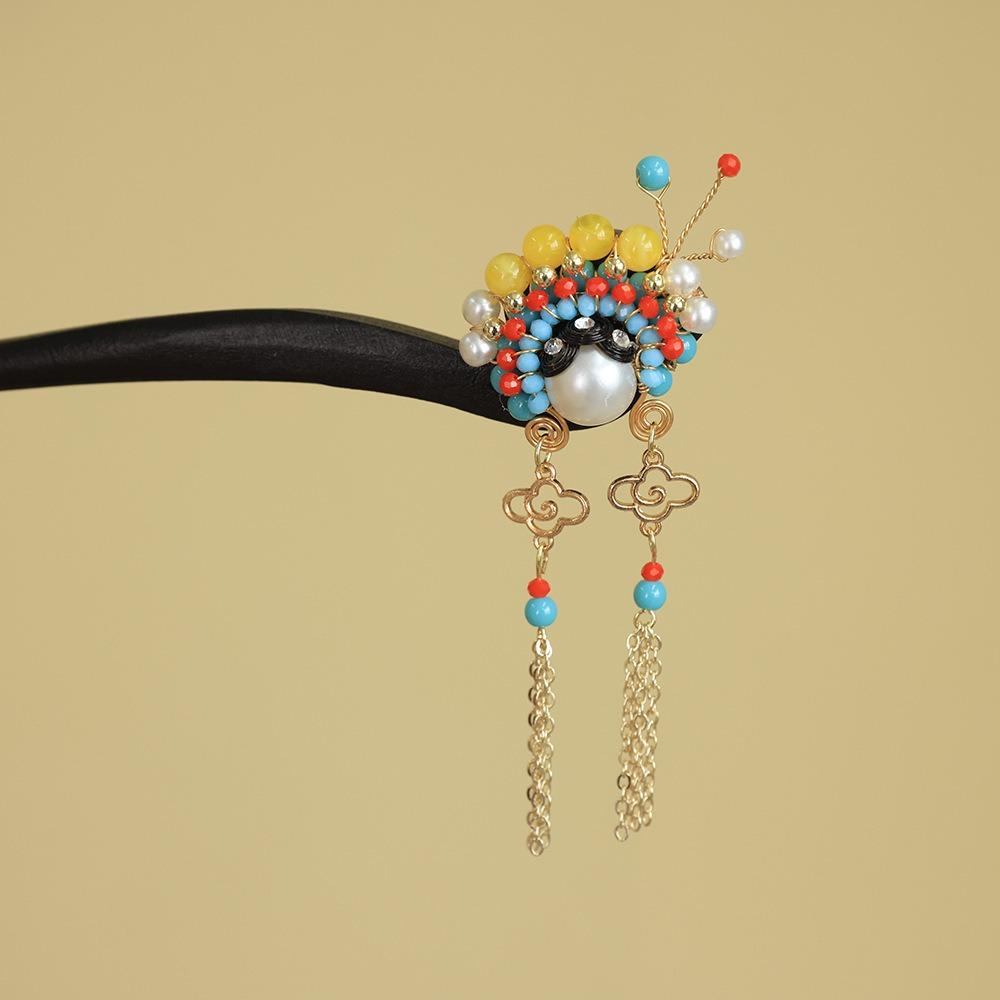 Tassel New Chinese Style Hair Clip Red Hanfu Hairpin Beijing Opera Hair Accessories  Bridal