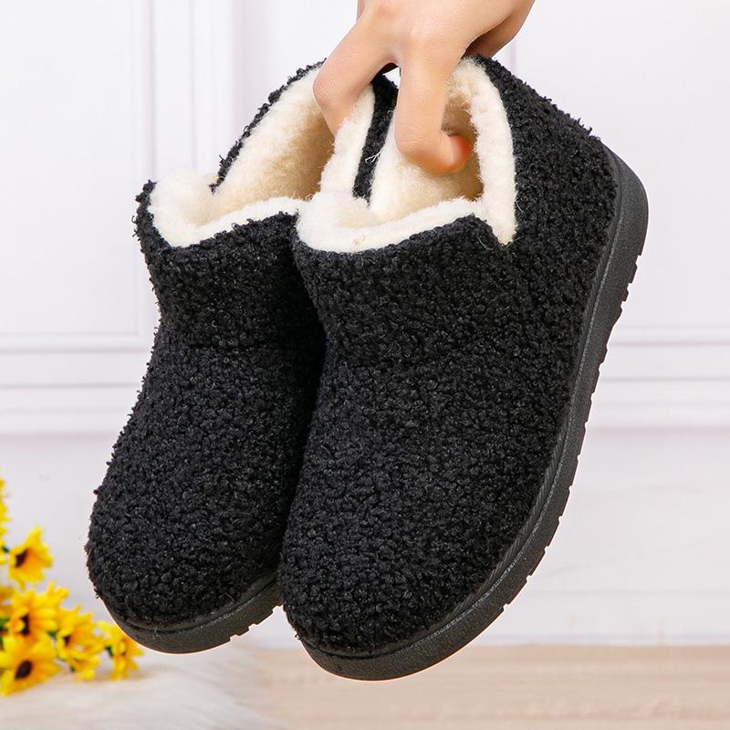 Women's Plush Teddy Fur High-Top Snow Boots - Thick Sole & Warm Winter Fashion