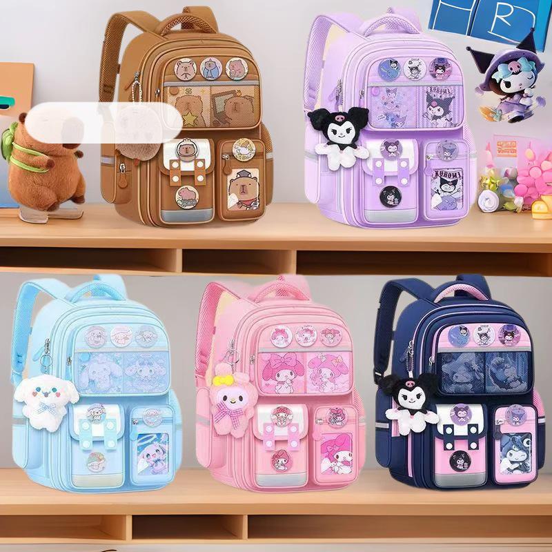 Kuromi Kids' School Backpack: Large Capacity, Spine Protection, Ages 6-12, Grades 1-6