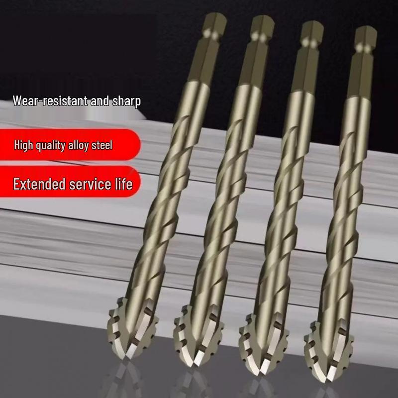 14mm Super Hard Concrete Drill Bit - Four-Edge Serrated, High Hardness, Eccentric for Dry Drilling