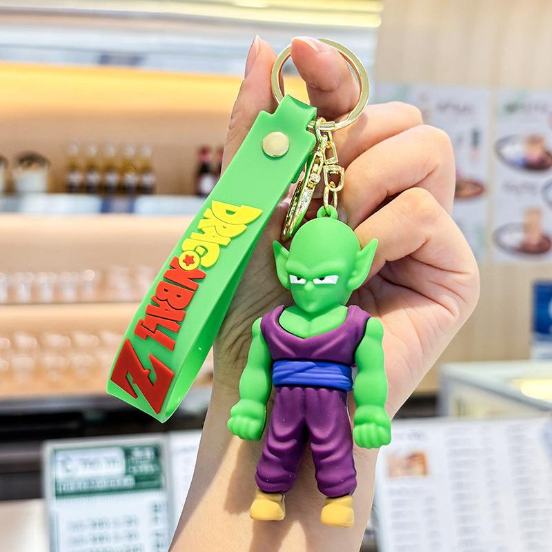 

Anime Dragon Ball Keychain Son Goku Vegeta Piccolo Action Figures Key Ring Bag Pendant Round Sensory Compression Bouncy Durable Elastic