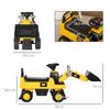 Kids Excavator, Ride-On, Operable Excavator Bucket, Anti-Tip Protection, Non-Slip Wheels, Yellow+Black, 78 x 29.5 x 54 cm