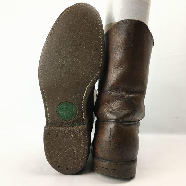 Vintage REDWING Cork Sole Leather Mid Boots Size 8.5B (Approx. 25.526.5cm) Dark Brown(USED)