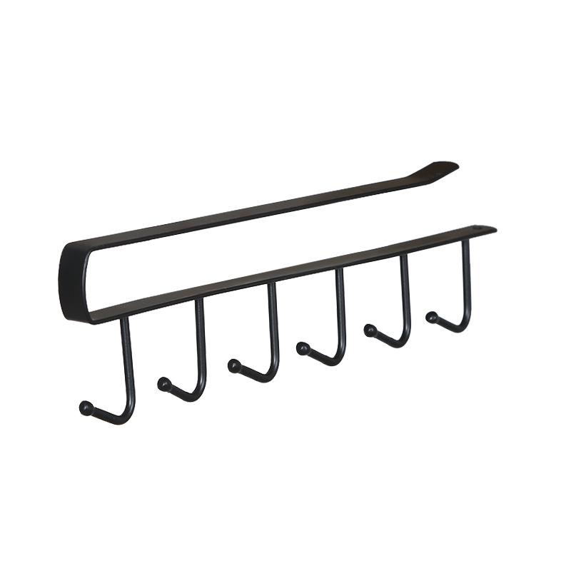 Schmiedeeisen 6-Haken Schrankregal: Nahtlose, nagelfreie Aufbewahrung für Küche & Kleiderschrank
