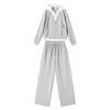 Xiangying Women's Gray Lace Sweatshirt & Sweatpants Set
