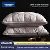 Luxury Goose Down Pillow with Cotton Cover for Neck Support