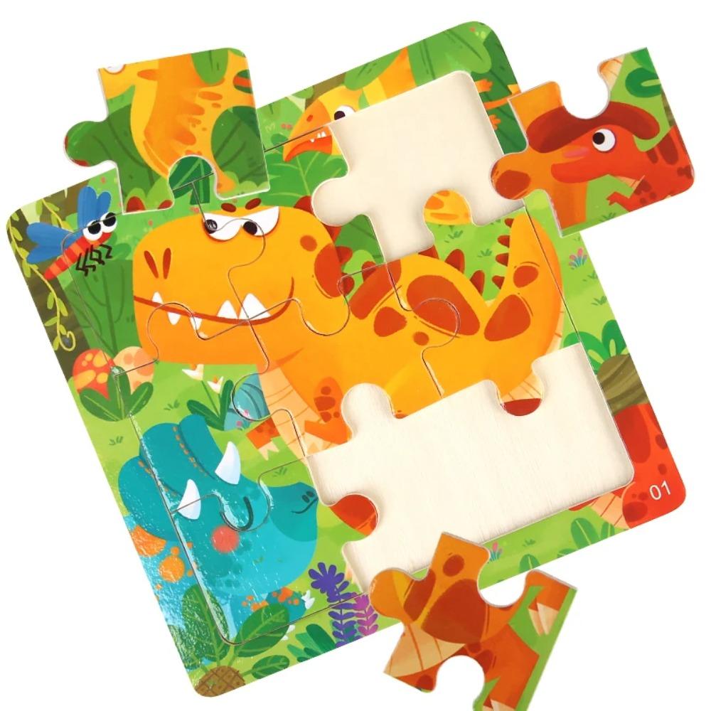 Montessori Wooden Children Cartoon Animal Pattern Puzzle Toy For Early Childhood Education 2-7 Years Old