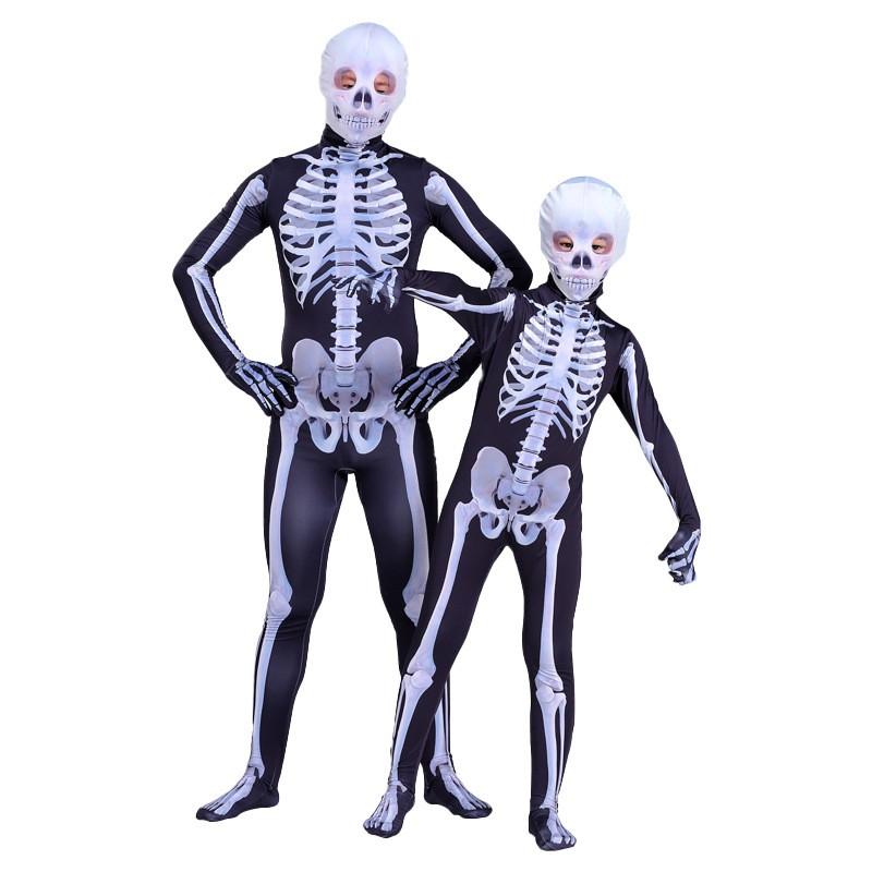 Kinder Halloween Kostüm Skelett Geist Leuchtet im Dunkeln Cosplay Overall Party Bühnenauftritt