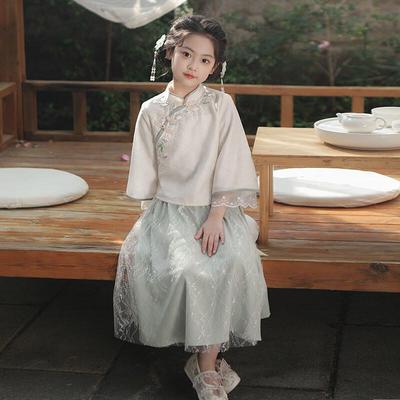 Qiboh Girls' Hanfu New Chinese Style Set 2025