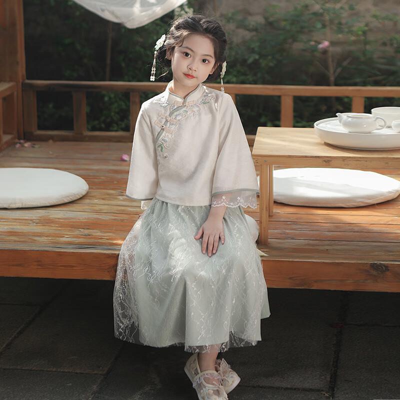 Qiboh Girls' Hanfu New Chinese Style Set 2025