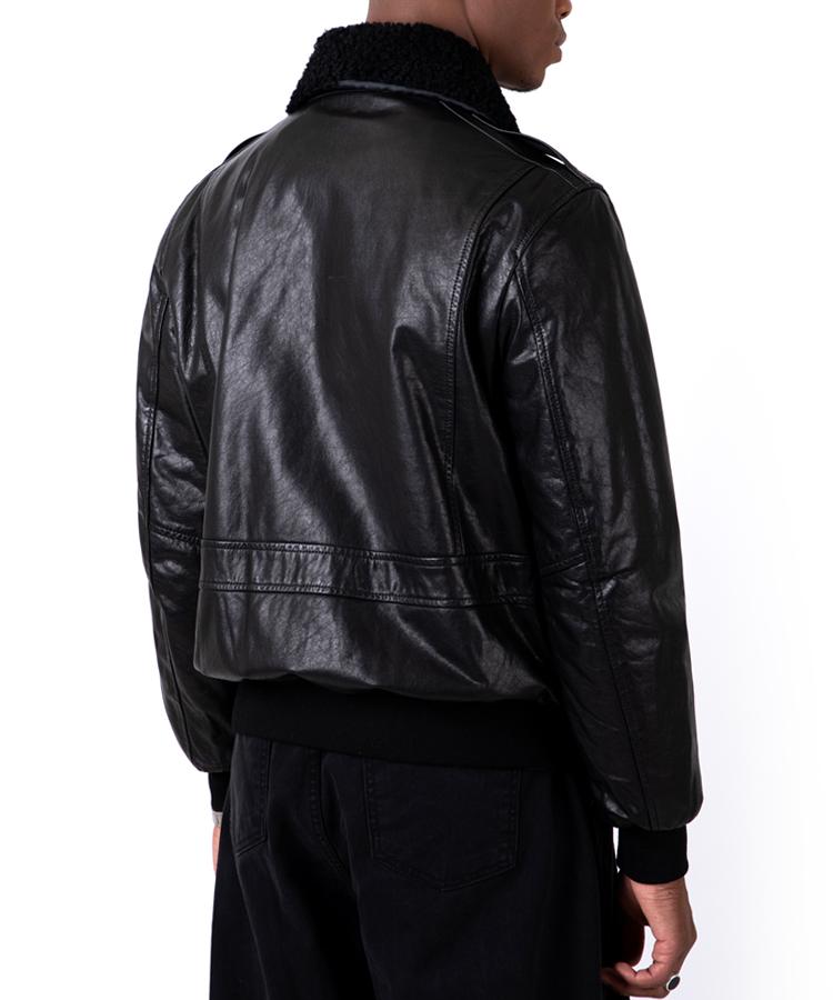 Strike Aviator Lambskin Bomber Jacket (Black)