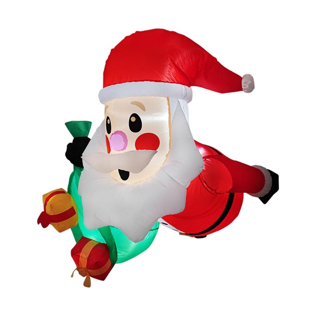 Polyester Inflatable Christmas Santa with LED Lights Large Weatherproof Decor for Outdoor Festive Party