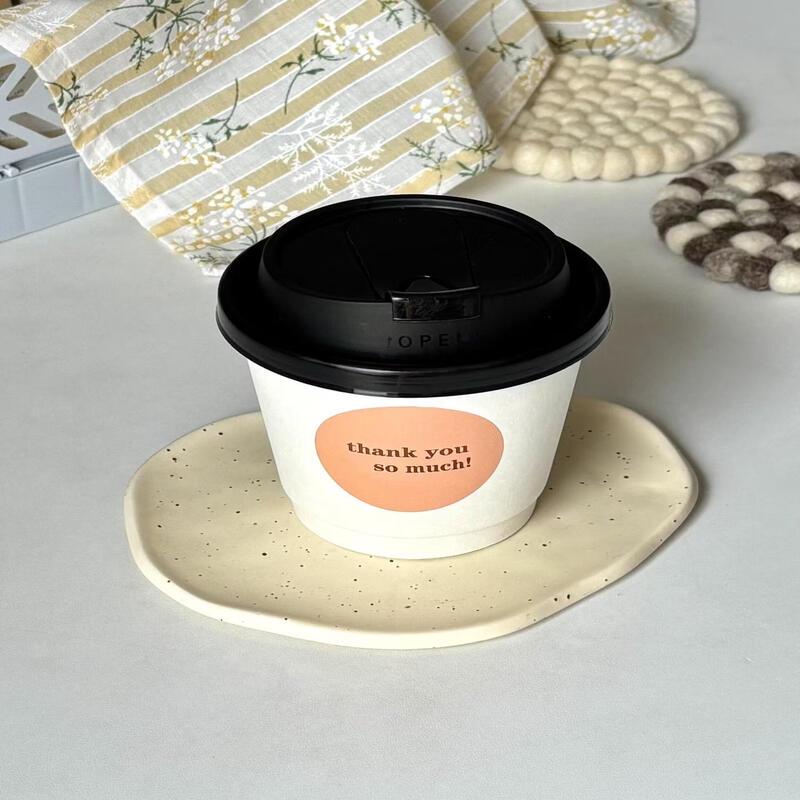 Disposable Double-Layer Kraft Paper Hot Drink Cup with Lid