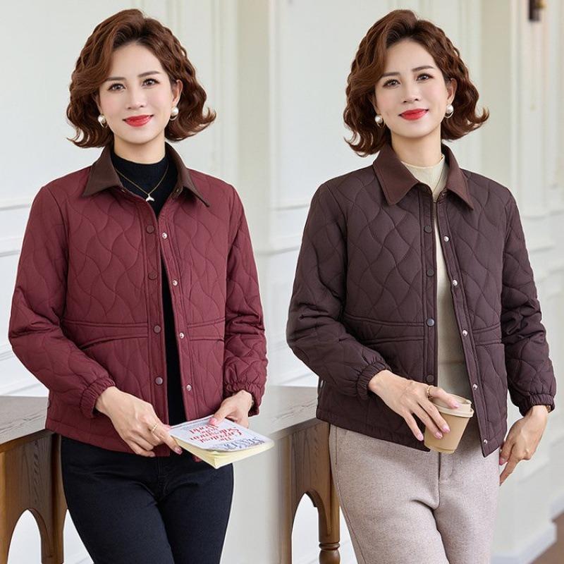 Middle mother padded jacket, new padded jacket, light middle-aged and elderly padded jacket, short loose, fashionable and casual