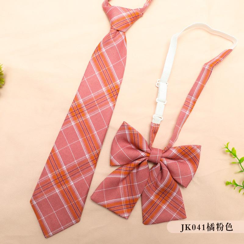 Jk Свободный набор галстуков-бабочек College Style Корейская версия Профессиональная одежда 041 Оранжево-розовый клетчатый галстук-бабочка