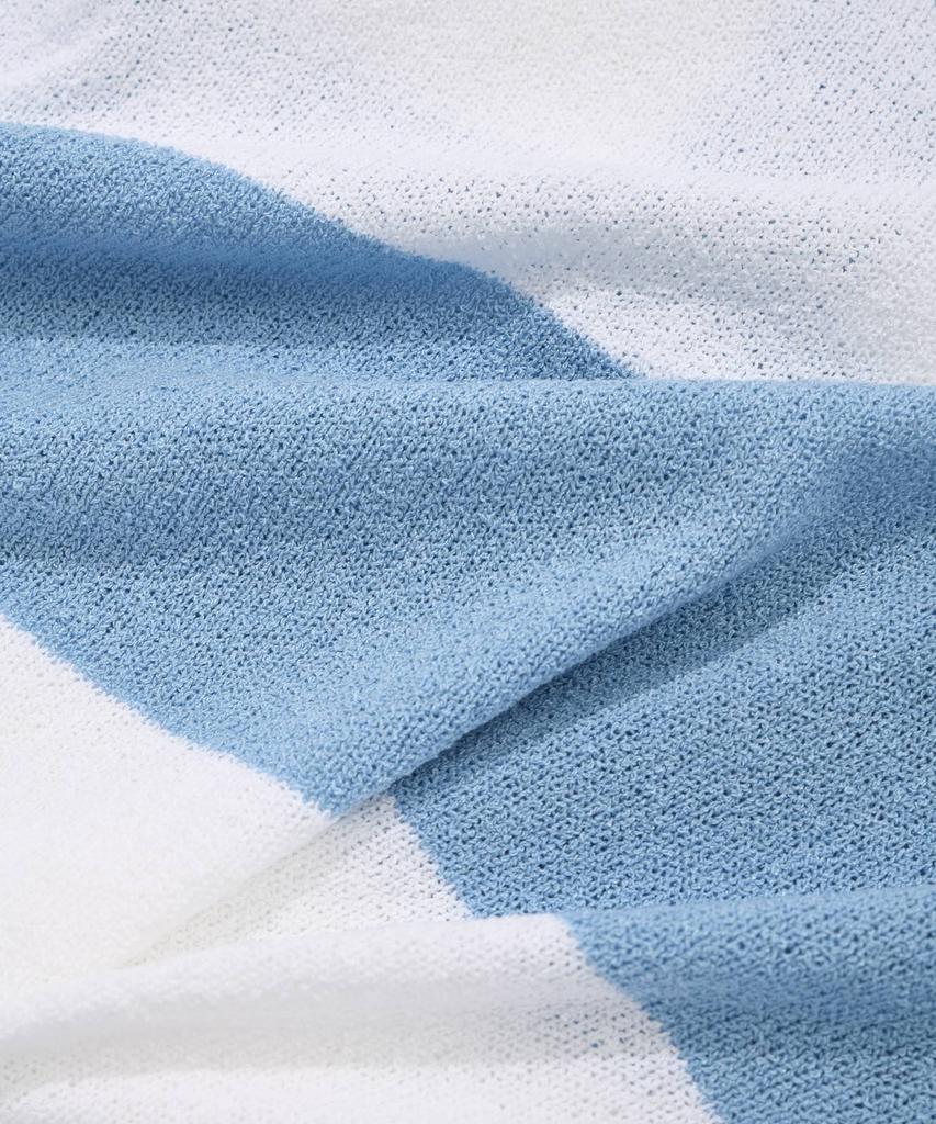 COVERNAT C Logo Rugby Collar Half Knit Blue