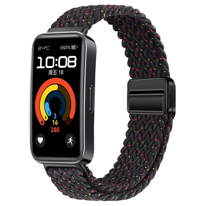 Geflochtenes Nylon-Schlaufenarmband für Huawei Band 10 9 8 Verstellbares Armband mit magnetischem Verschluss für Huanwei Band 10/9 Armbandzubehör