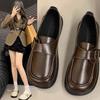 Britischer Stil flache weiße Lederschuhe Damen 2025 Frühling und Herbst neue einpedalige Pendler-Loafer Einzelschuhe