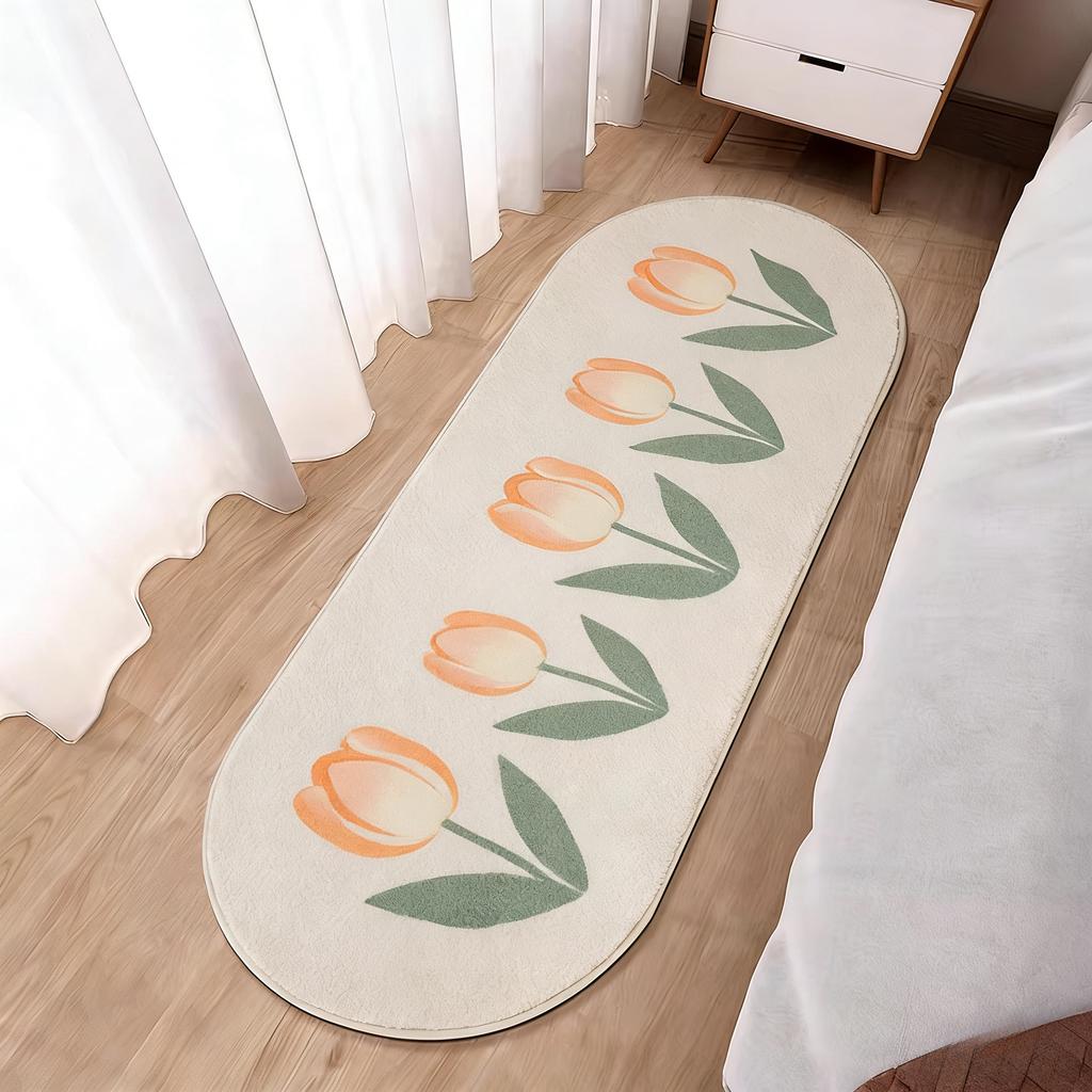 Flower Pattern Bedroom Decor Carpet Thick Plush Carpets for Living Room Fluffy Soft Bedside Floor Mat Simple Style Cloakroom Rug