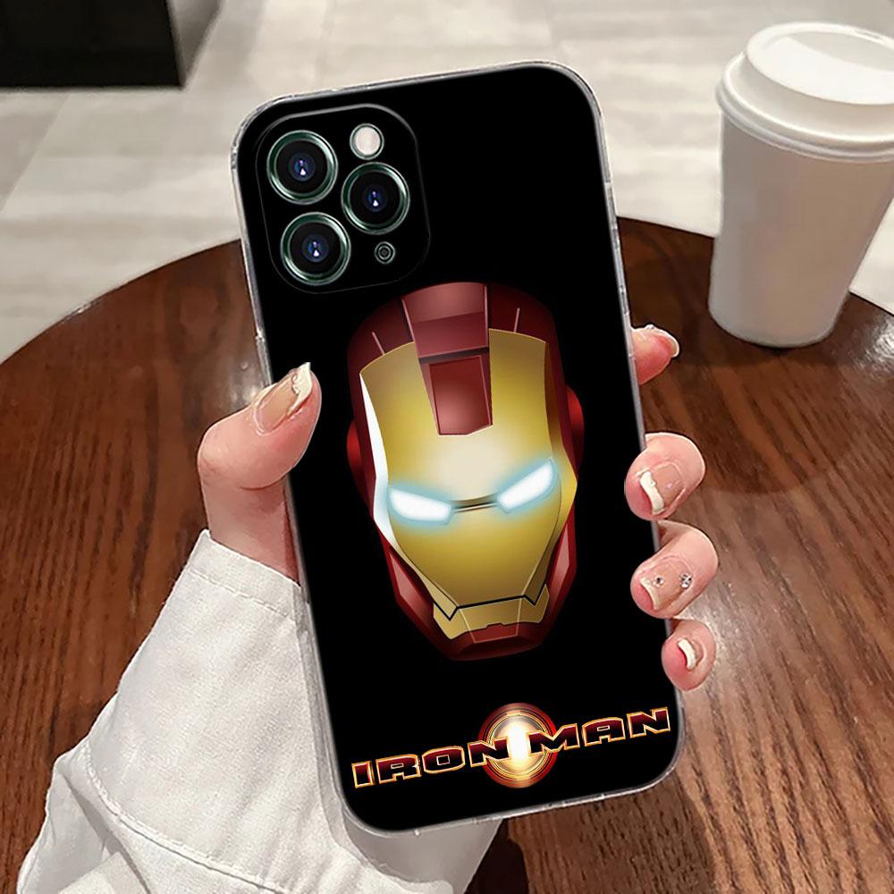 Marvel Cap USA Ironman Hulk Transparent Phone Case For iPhone 17 Pro Max 17E 11 12 13 14 15 16 Pro Max Plus 17 Air 16E 7 X Cover